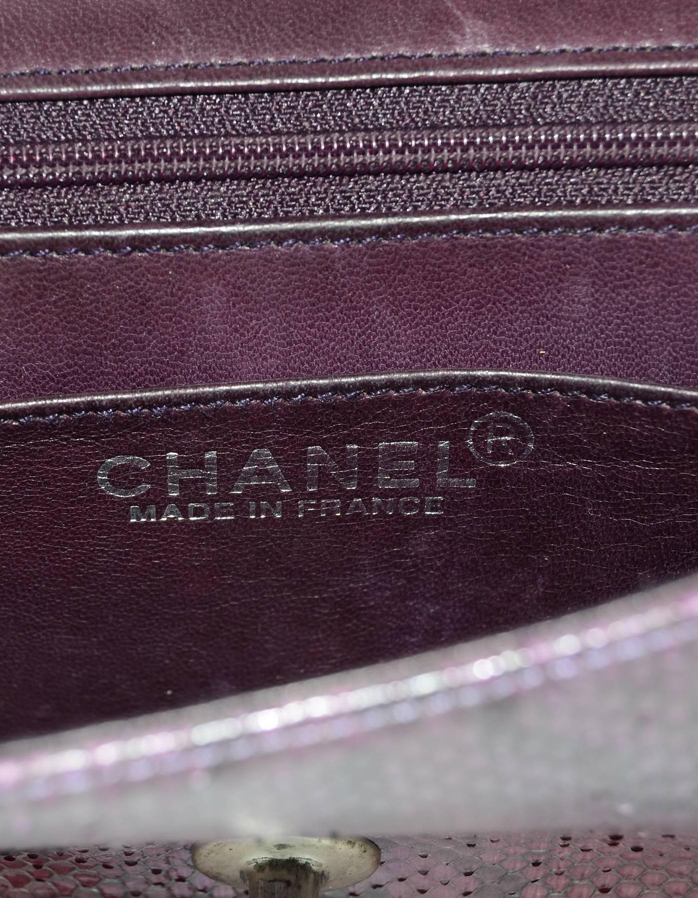 Women's Chanel Purple Metallic Python Square Mini Flap Bag with Dust Bag