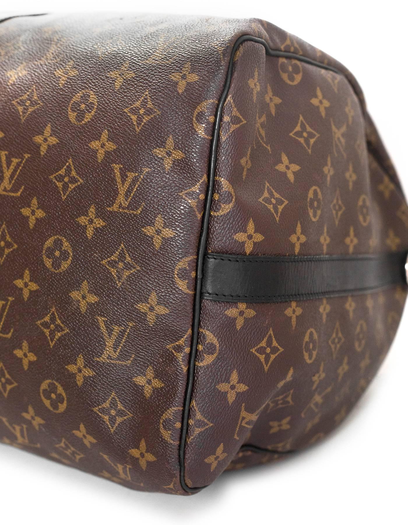 Louis Vuitton Monogram Macassar Keepall Bandouliere 55 Duffle Travel Bag In Excellent Condition In New York, NY
