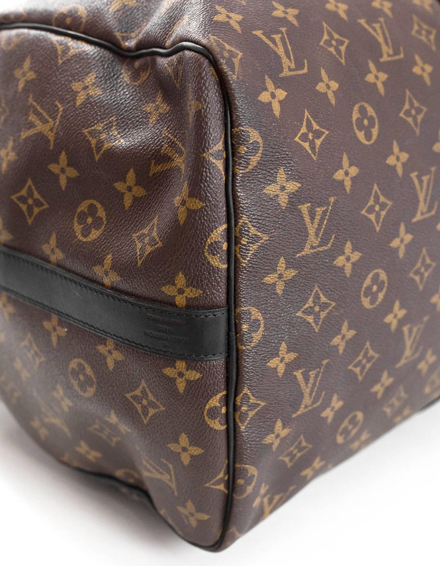Black Louis Vuitton Monogram Macassar Keepall Bandouliere 55 Duffle Travel Bag