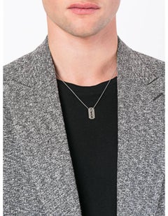 Saint Laurent 2017 Silvertone Razor Blade Necklace with Box