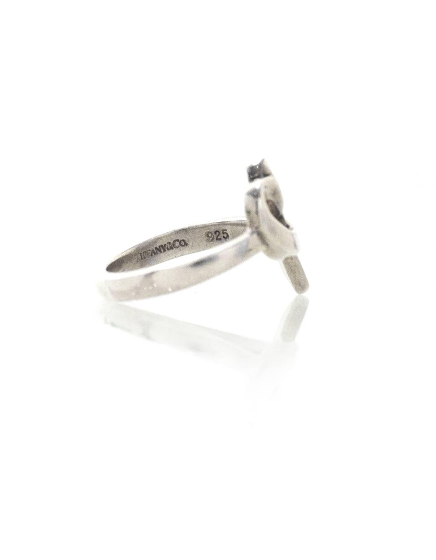 Tiffany & Co. Paloma Picasso Sterling Loving Heart Ring  Sz 5.5 with DB In Good Condition In New York, NY