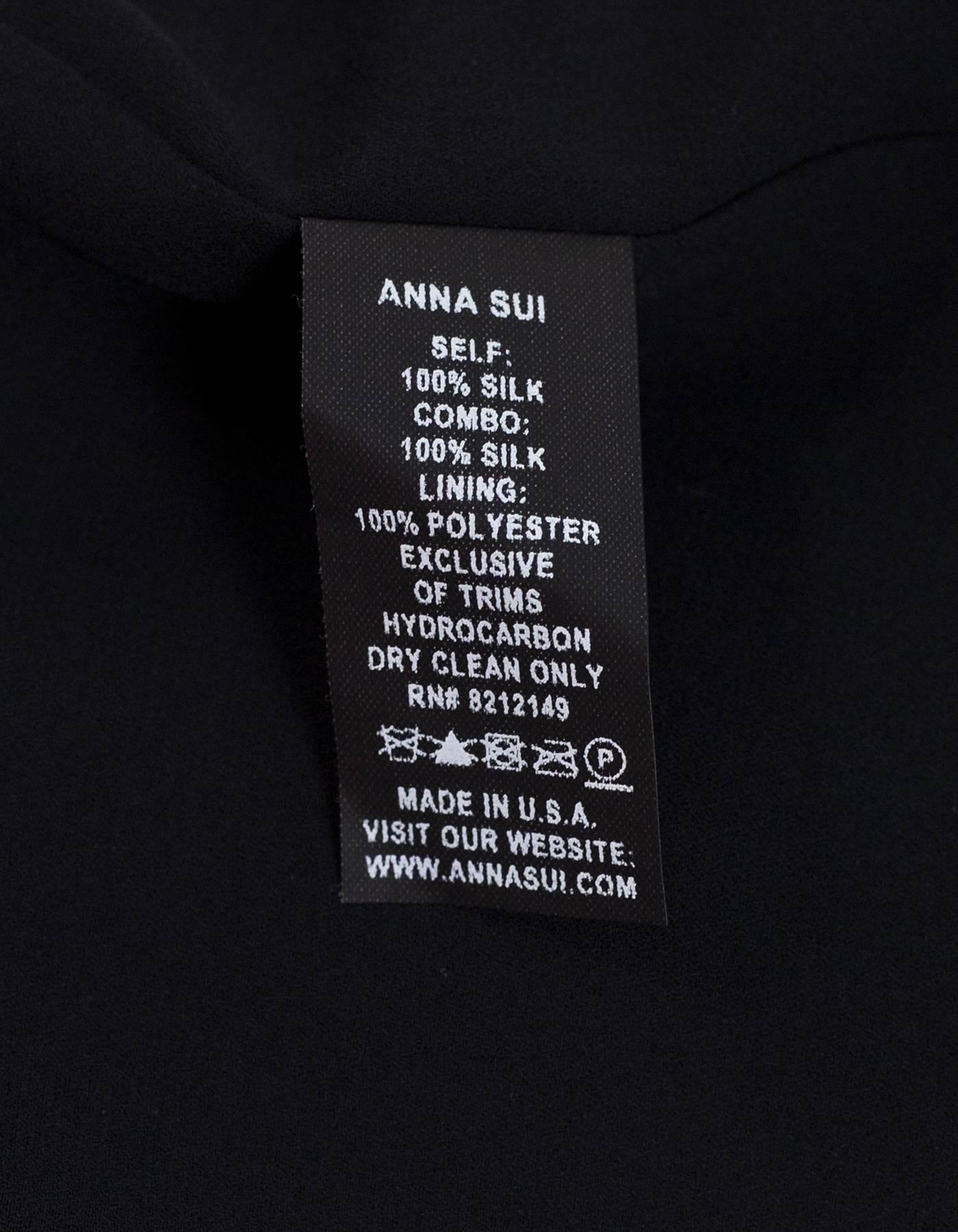 Women's Anna Sui Floral Print Silk Halter Dress sz US2