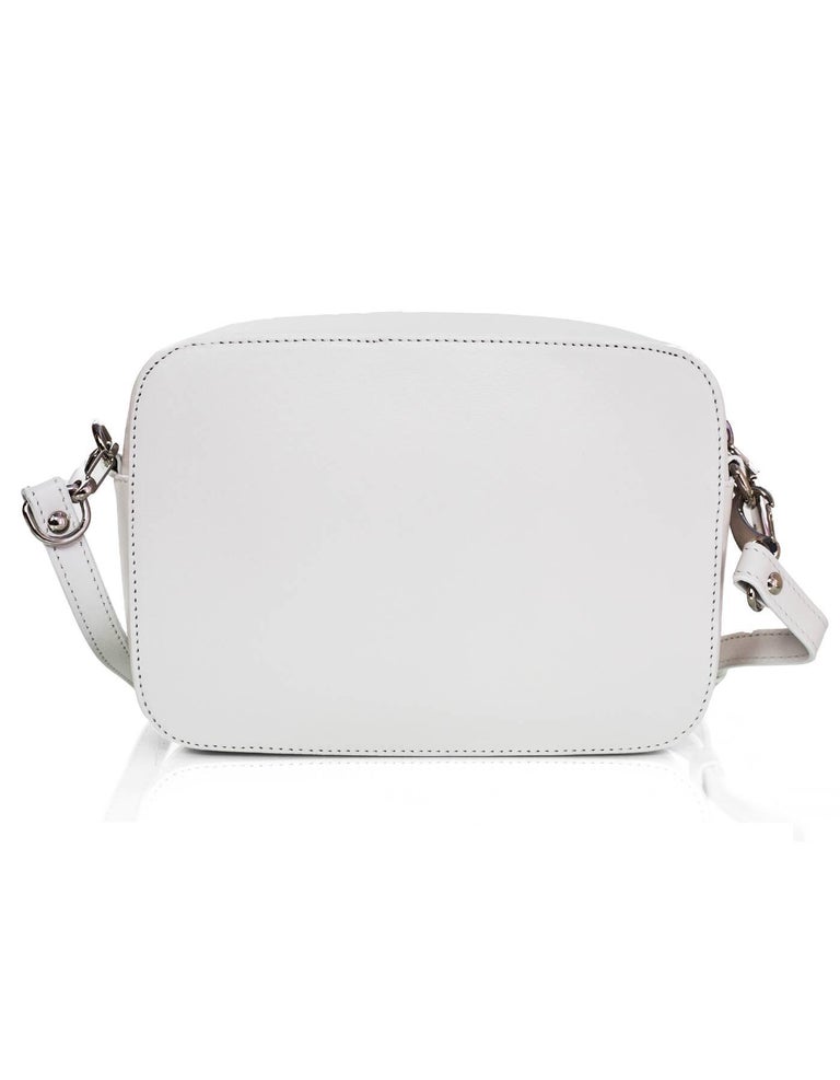 Versace White Leather Medusa Plazzo Camera Crossbody Bag w/ Extra Strap For Sale at 1stdibs