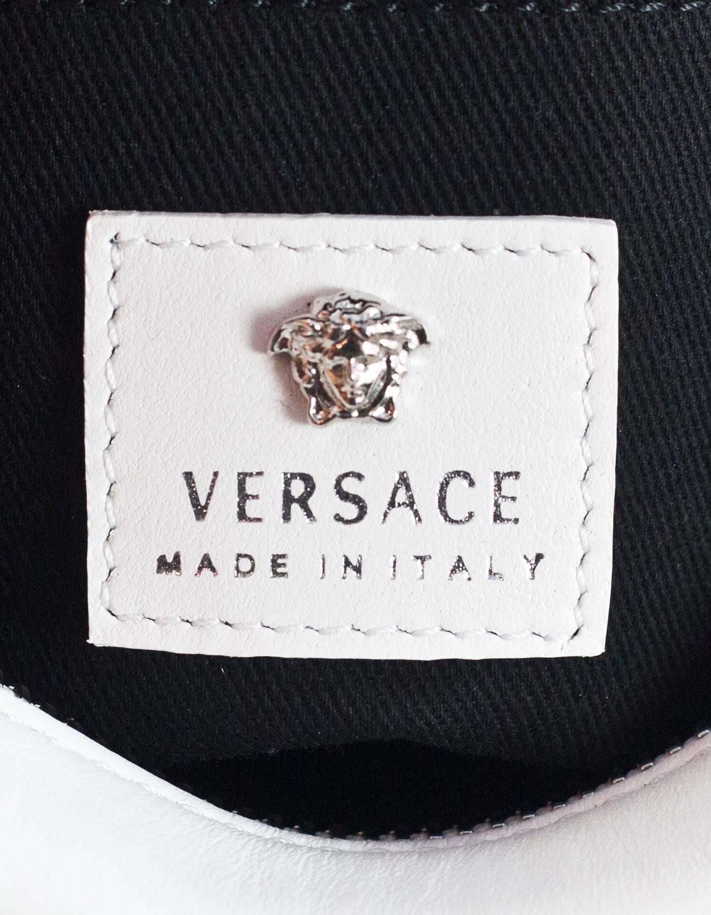 Versace White Leather Medusa Plazzo Camera Crossbody Bag w/ Extra Strap 3