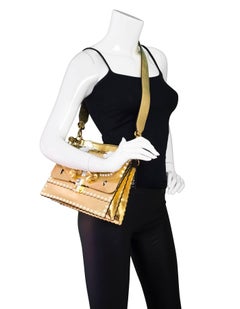 Fendi 2017 Gold & White Kan I Floral Monster Satchel Bag rt. $5, 950