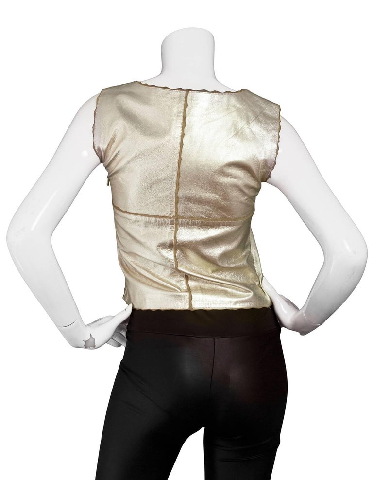 chanel metallic gold leather shell top sz fr36 for sale at 1stdibs chanel metallic gold leather shell top sz fr36 for sale at 1stdibs