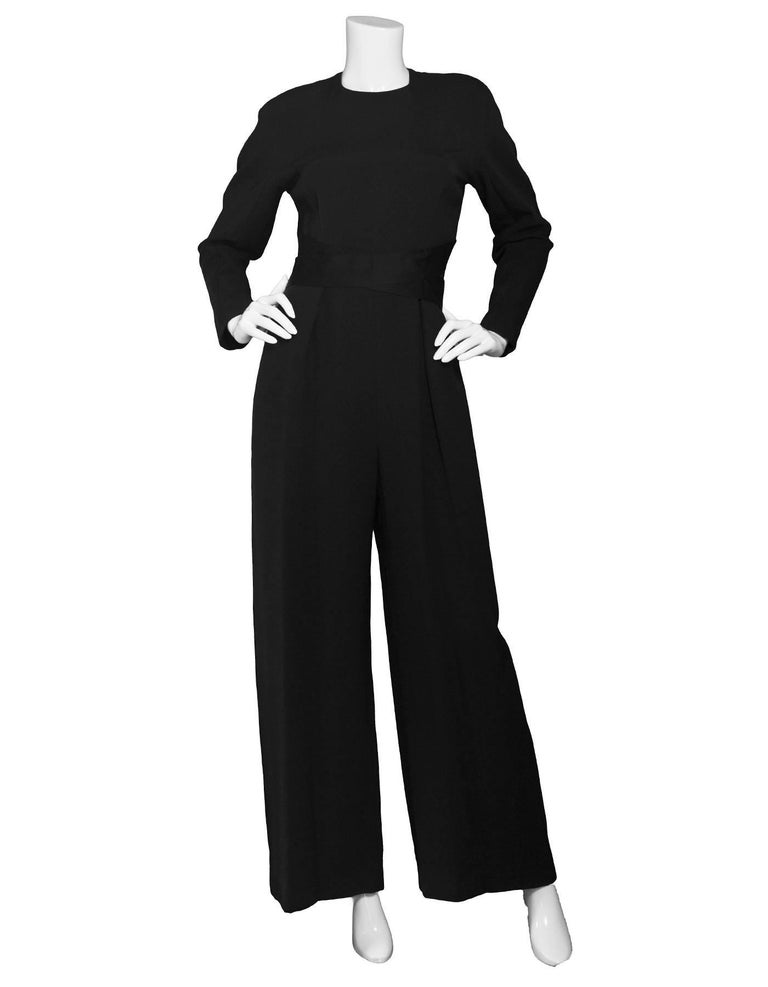 Calvin Klein Black Long Sleeve Jumpsuit sz US6 For Sale at 1stDibs