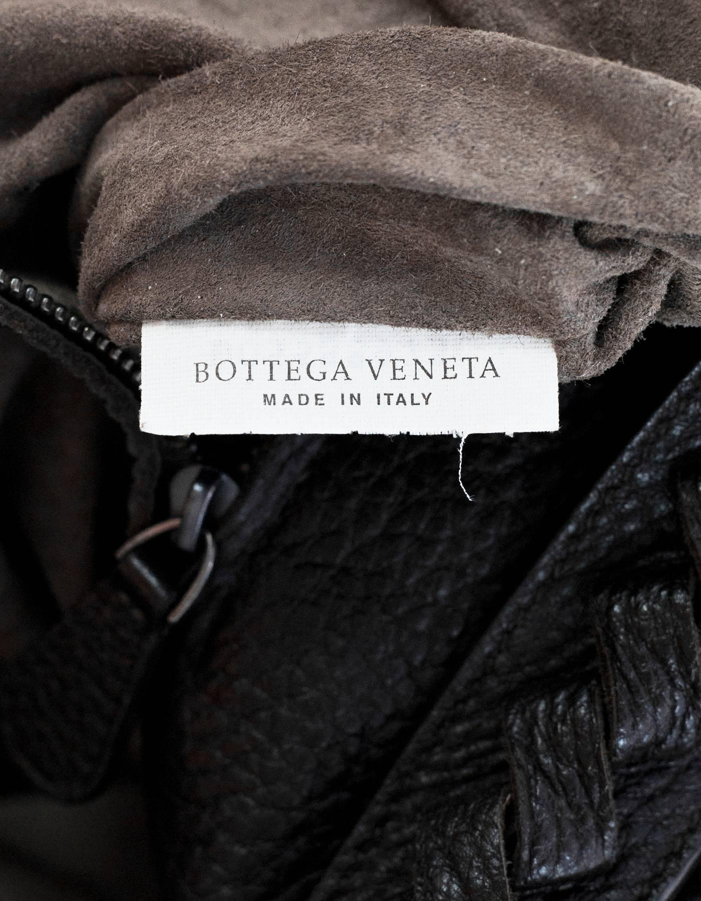 Bottega Veneta Brown Deerskin Leather & Woven Hobo Bag with DB 2