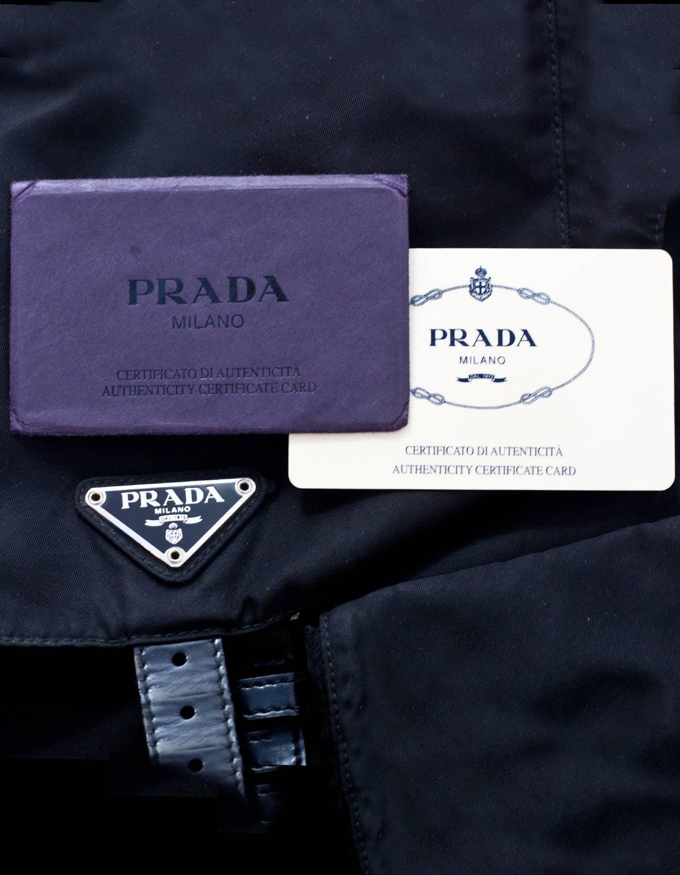 Prada Black Tessuto Nylon & Leather Trim Backpack Bag w/ Front Pockets 5