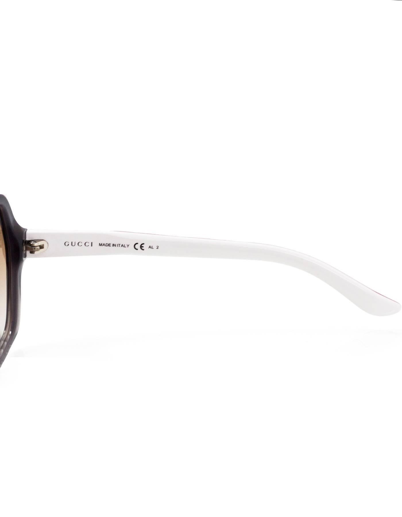 Gucci Taupe & White GG Sunglasses with Case 1