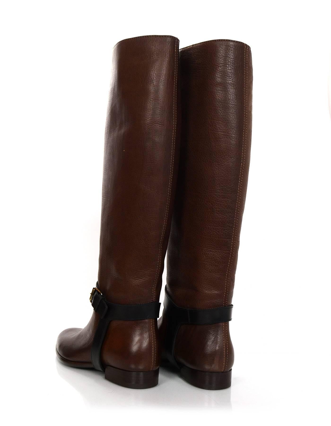 Black Lanvin Brown Riding Boots 