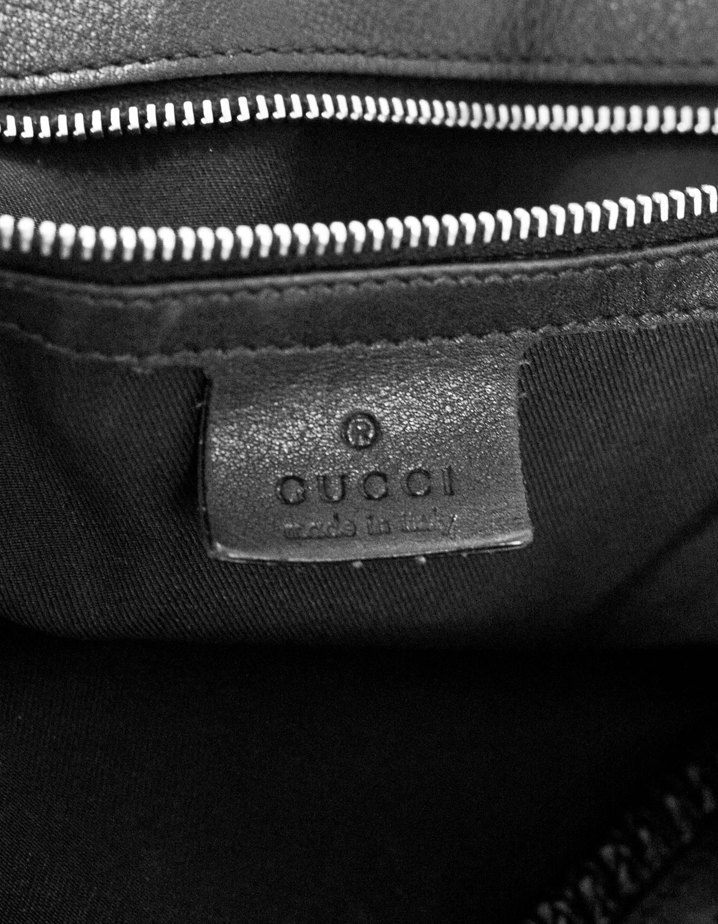 Gucci Black Leather Horsebit Hobo Bag 3