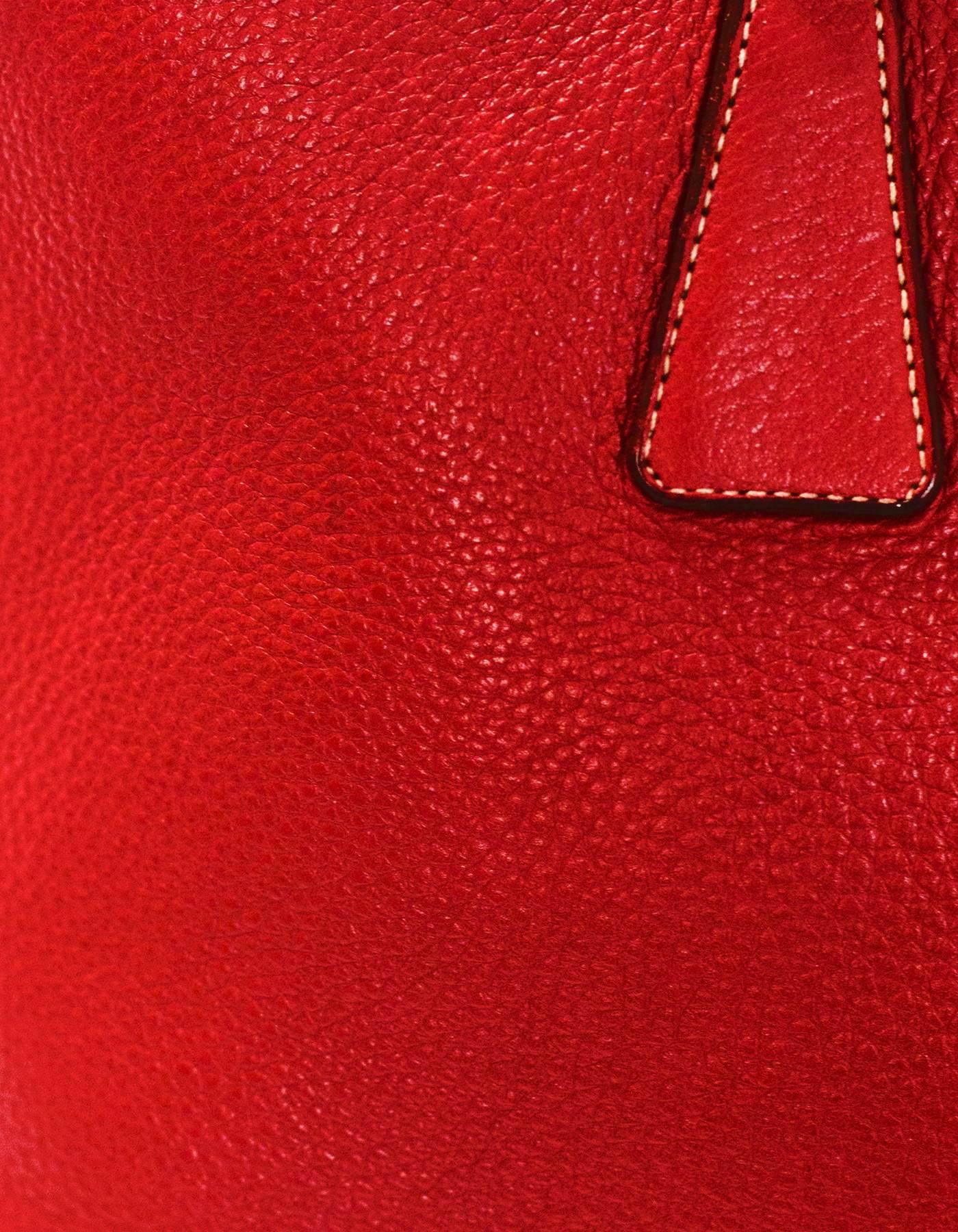 Prada Red Leather Zip Around Shoulder Bag  4