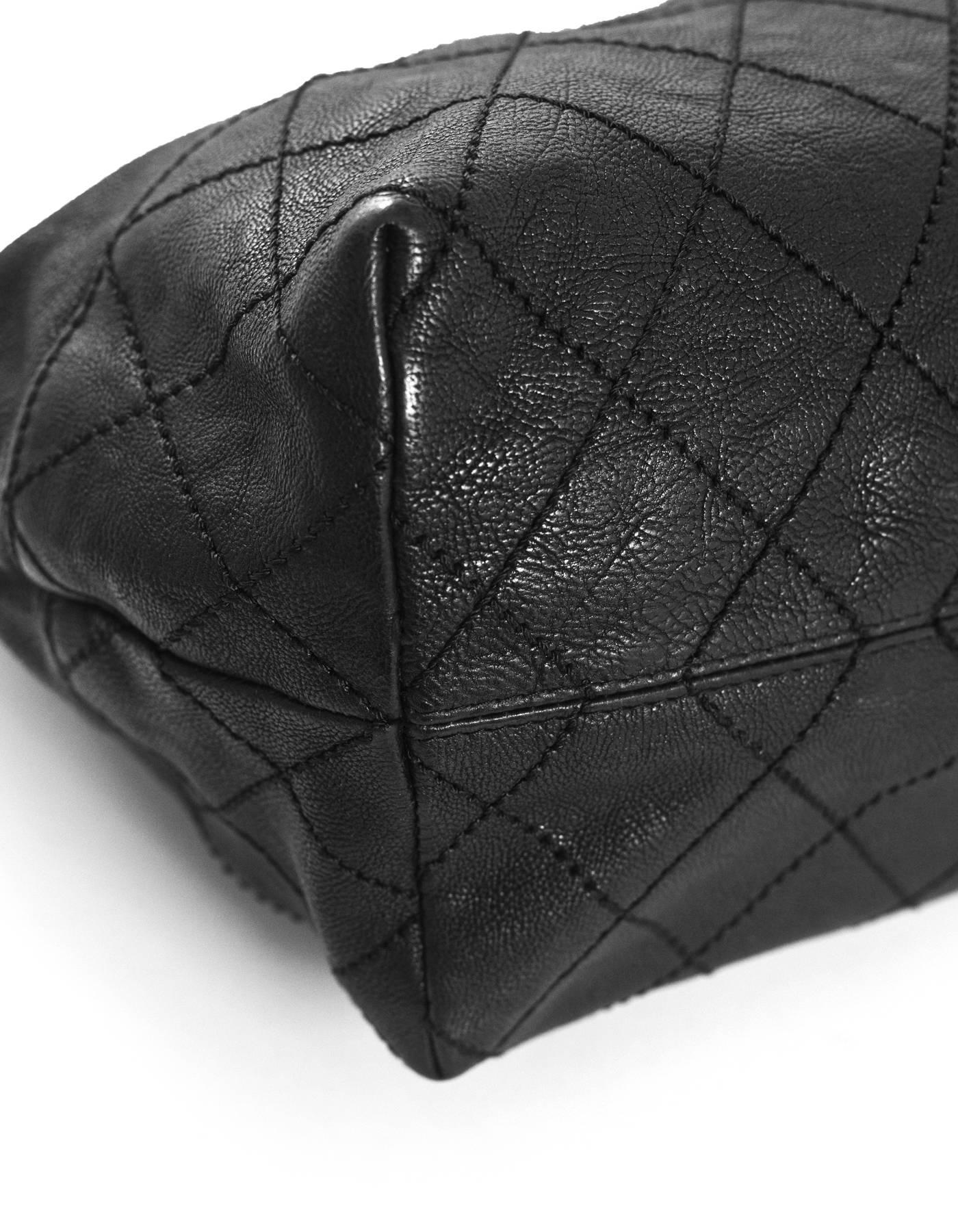 Chanel Black Leather Petit Coco's Cabas Tote Bag In Excellent Condition In New York, NY