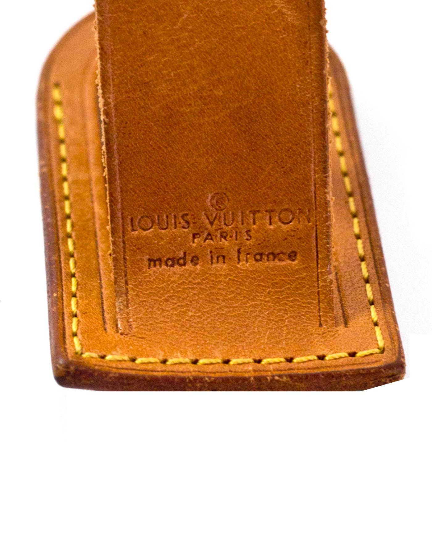 Orange Louis Vuitton Small Vachetta Leather Luggage Tag