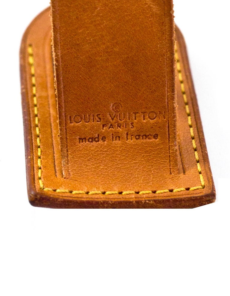 Louis Vuitton Small Vachetta Leather Luggage Tag For Sale at 1stdibs