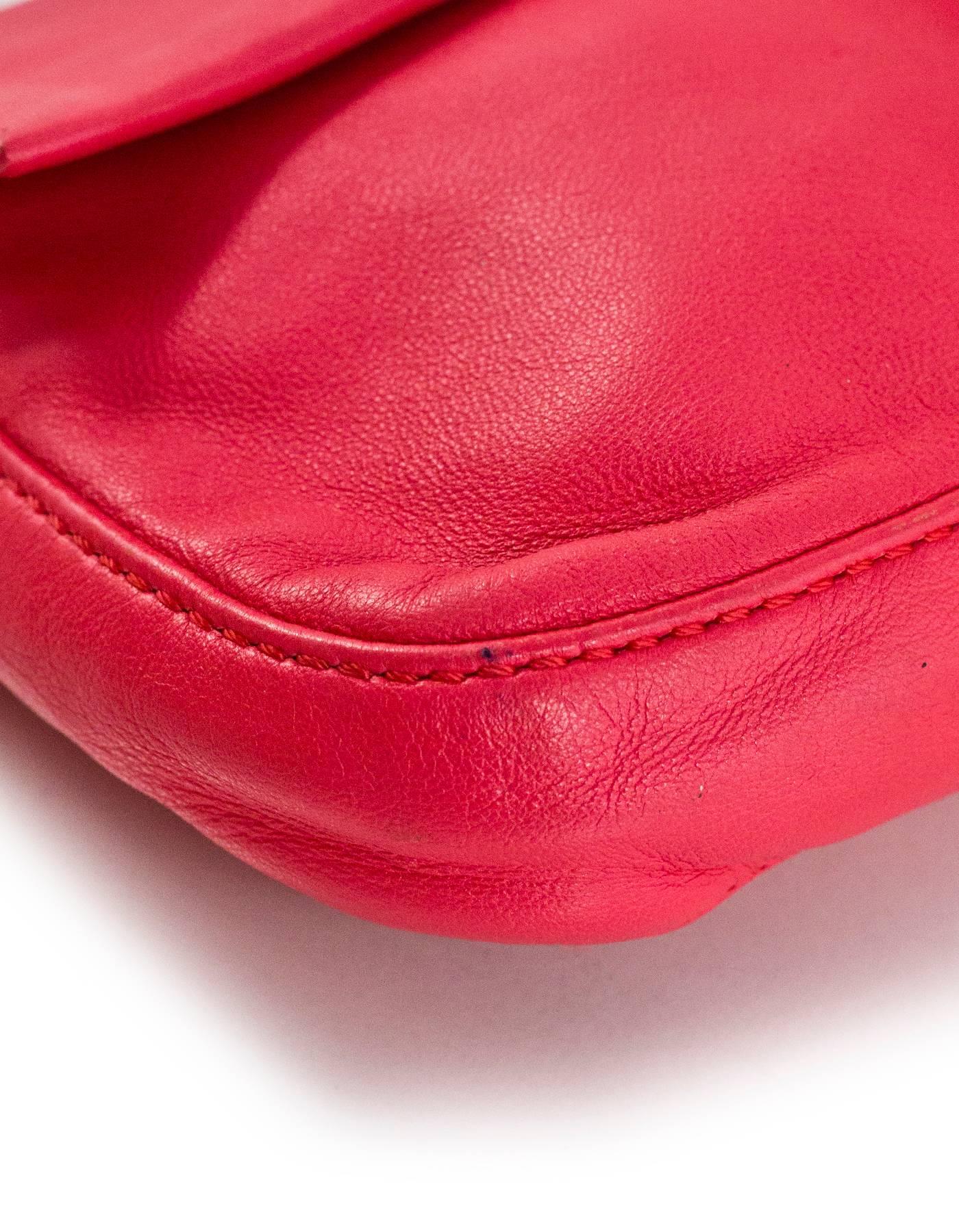 Fendi Pink Leather Baguette Bag In Excellent Condition In New York, NY