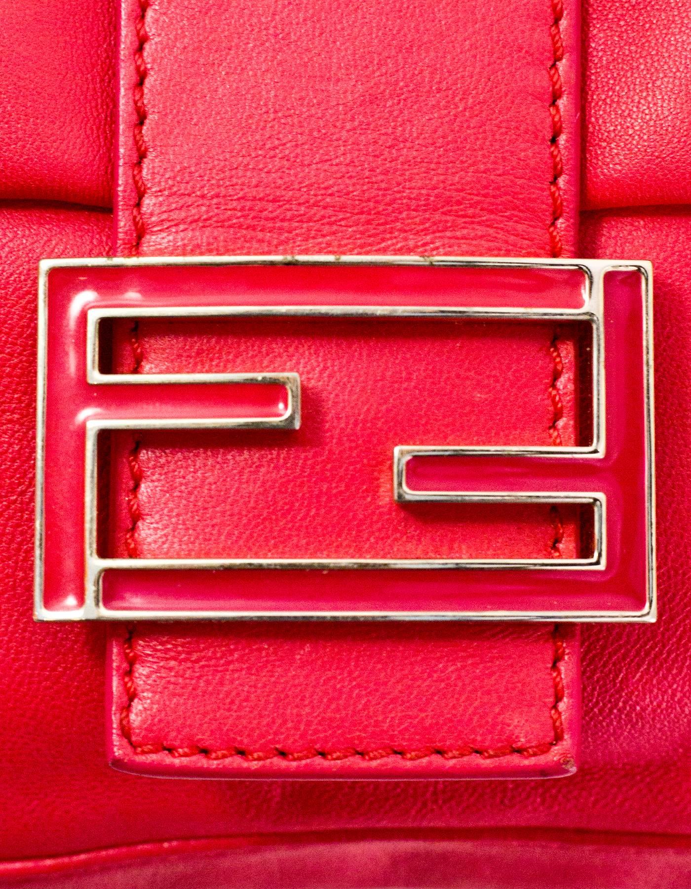 Fendi Pink Leather Baguette Bag 2