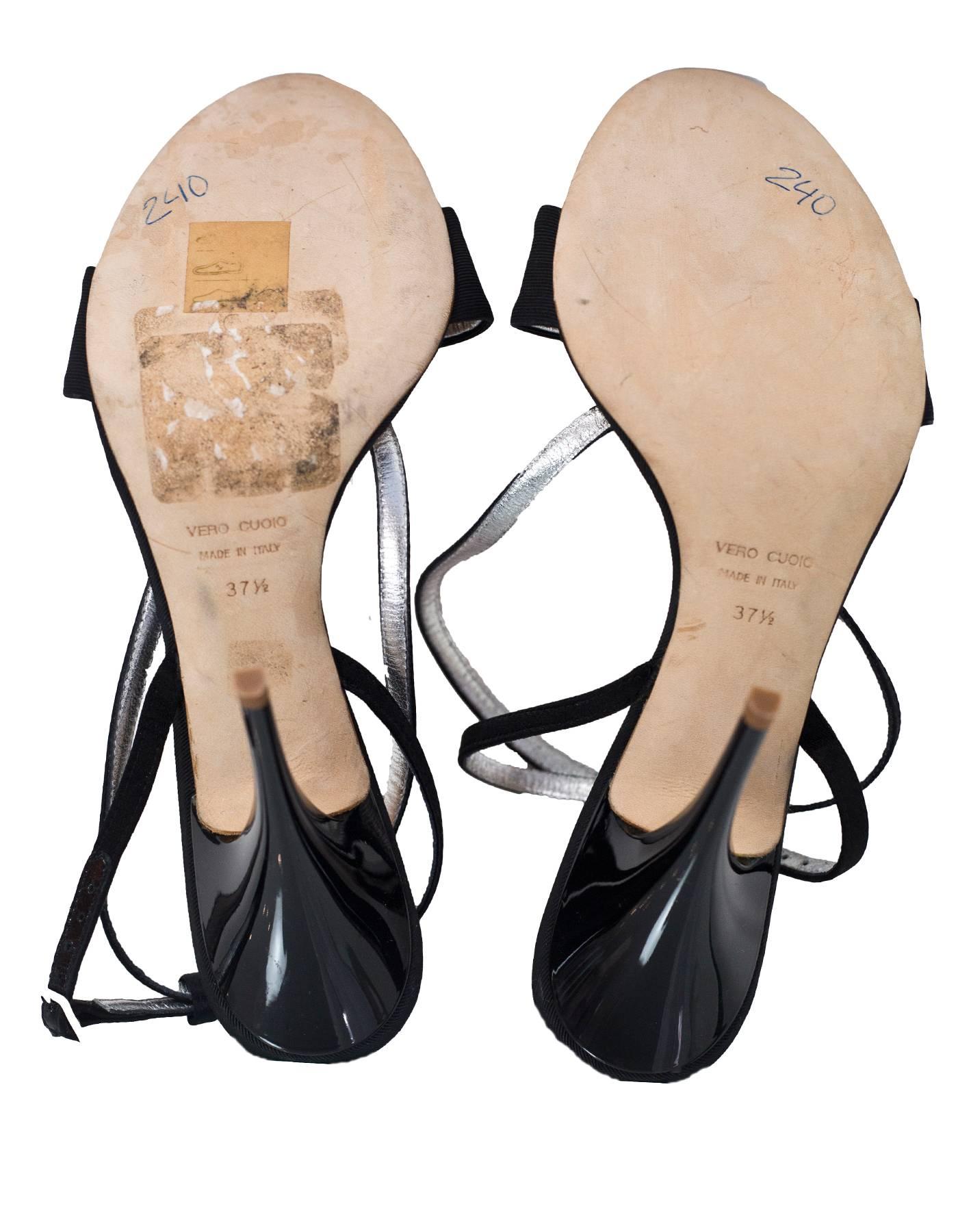 Women's Giuseppe Zanotti Black Evening Sandals Sz 37.5