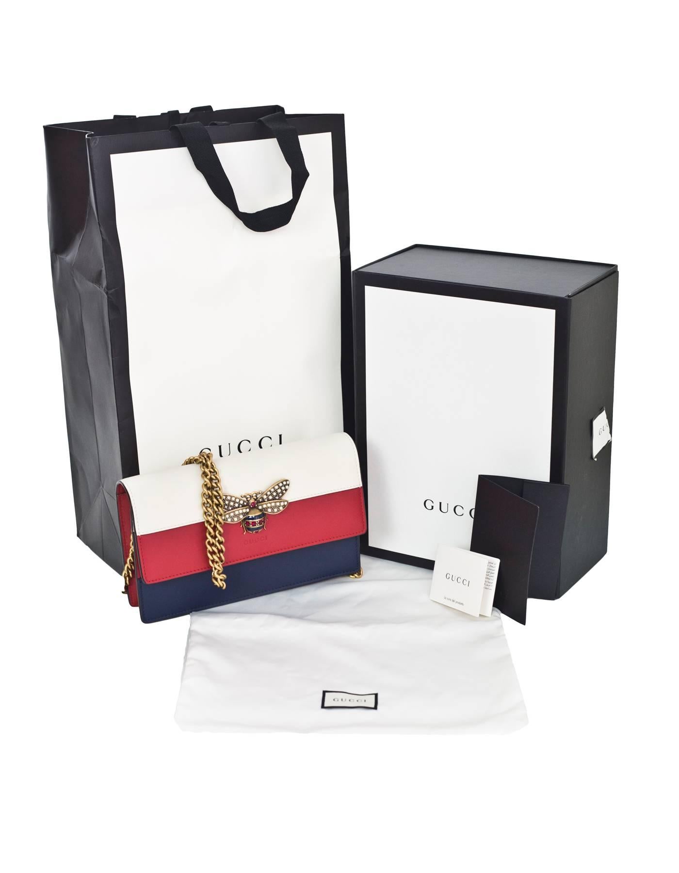 Women's Gucci Tri-Color Queen Margaret Bee Mini Bag with Box & DB