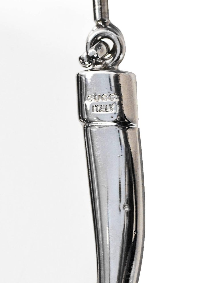 Gucci Silvertone Boot Keychain with Box For Sale at 1stDibs