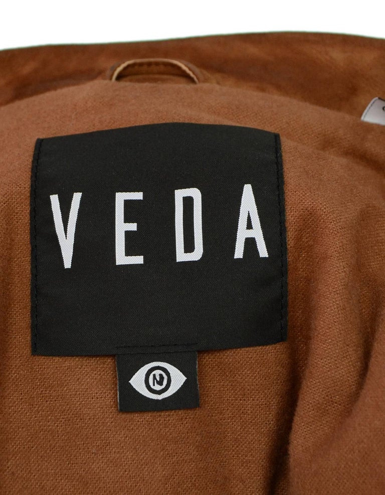 Veda Rust Suede Moto Jacket Sz M For Sale at 1stDibs