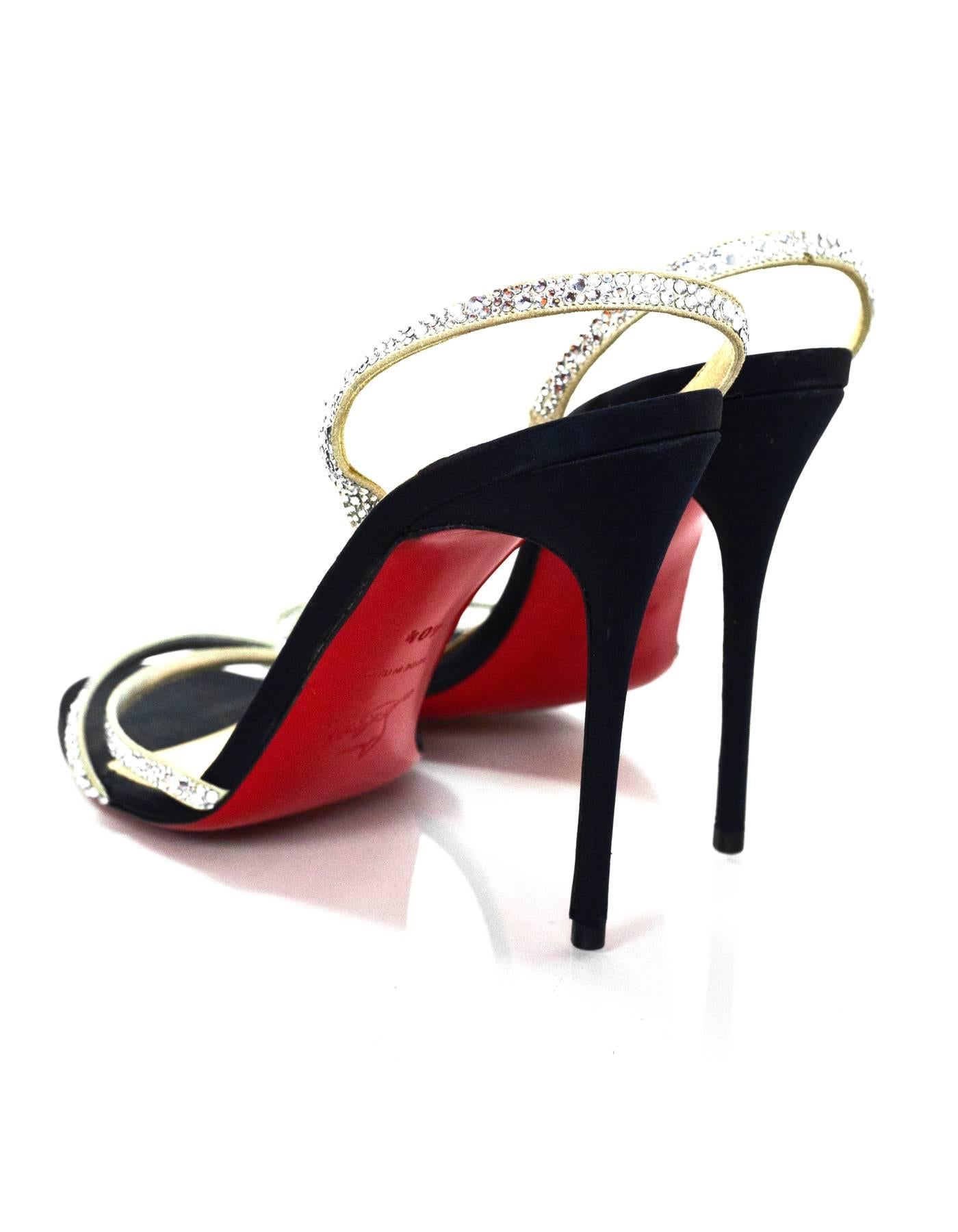 Christian Louboutin Crystal Slingback Sandals Sz 40.5 NEW In Excellent Condition In New York, NY