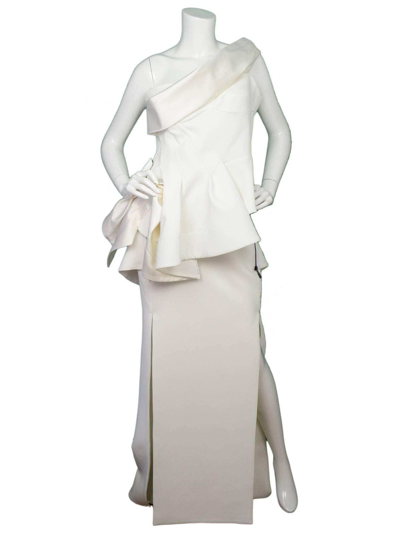 Gray Maticevski White Aventure Long Line Skirt Sz 10 NWT