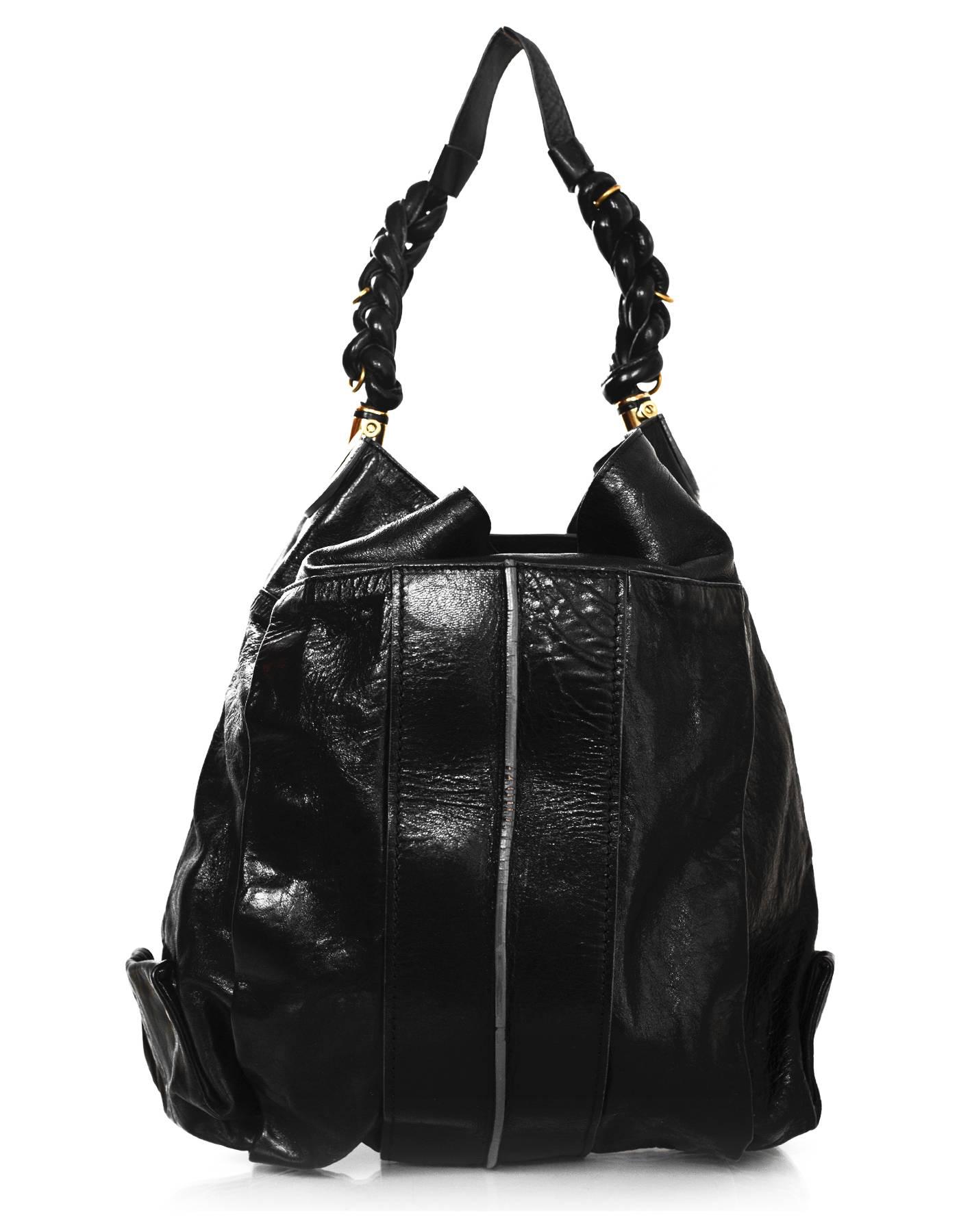 Chloe Black Leather Hobo Bag In Excellent Condition In New York, NY