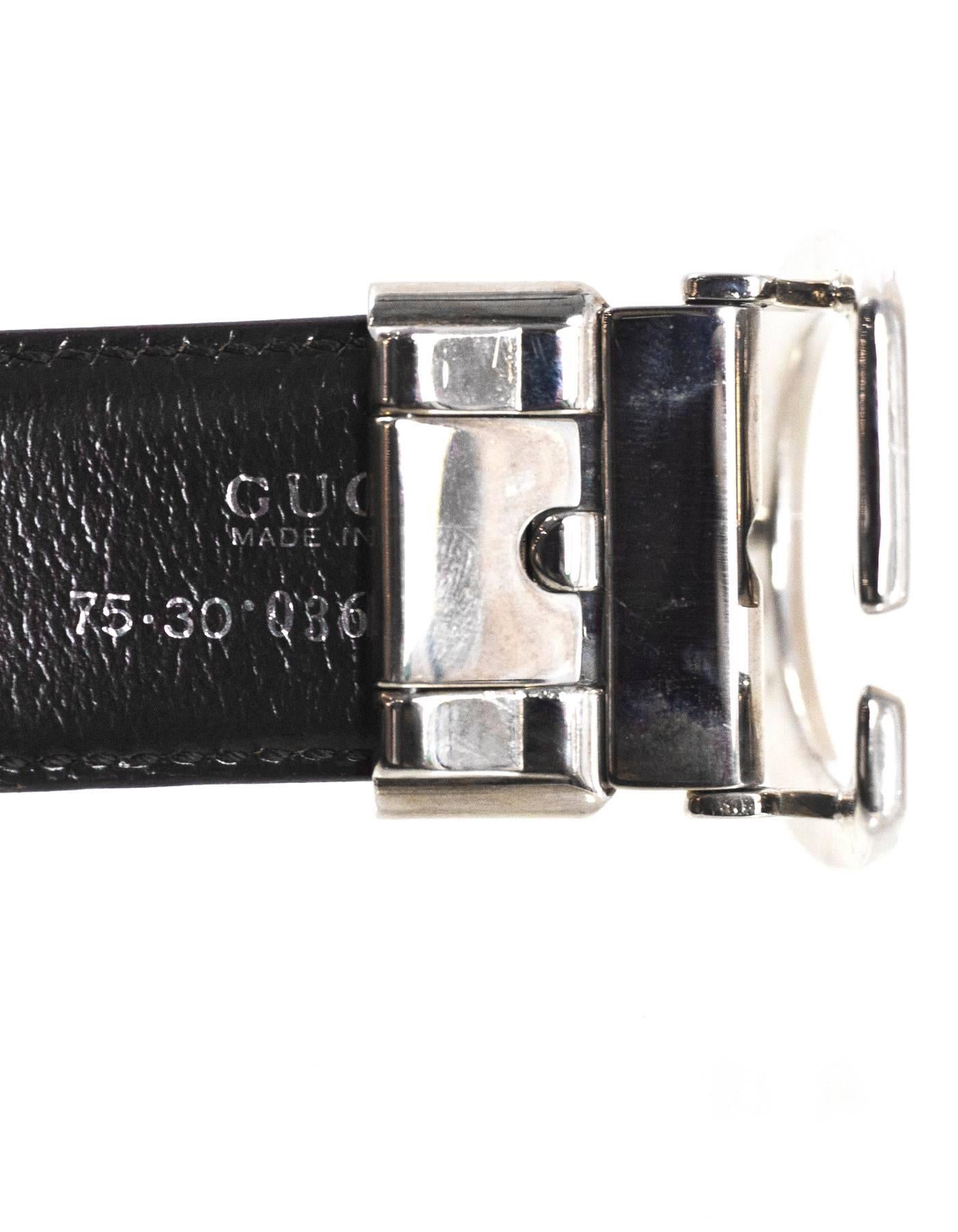 Gucci Black & Brown Reversible Leather G Belt Sz 75 2