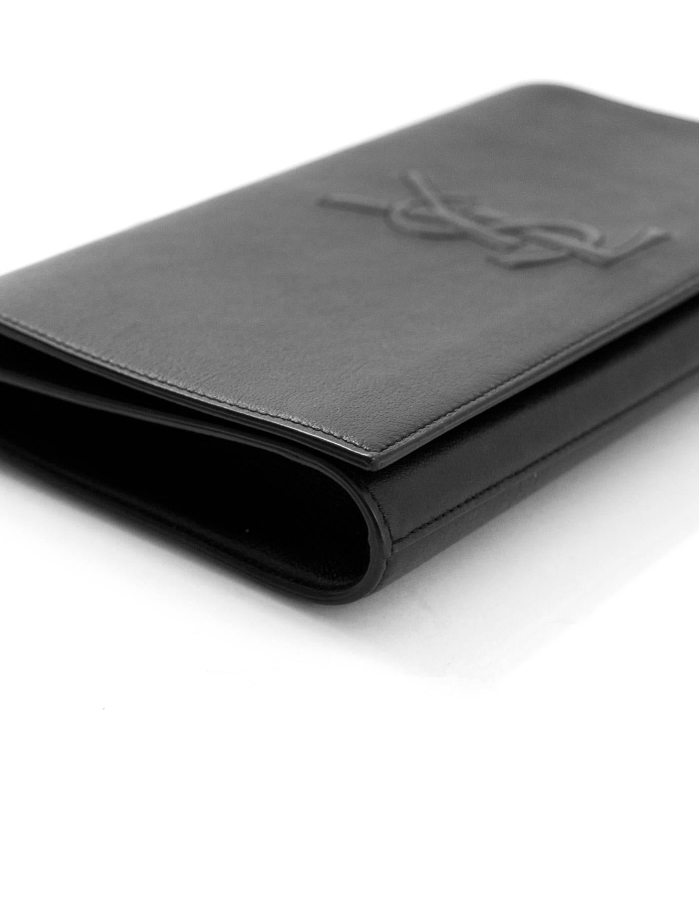 ysl black leather clutch