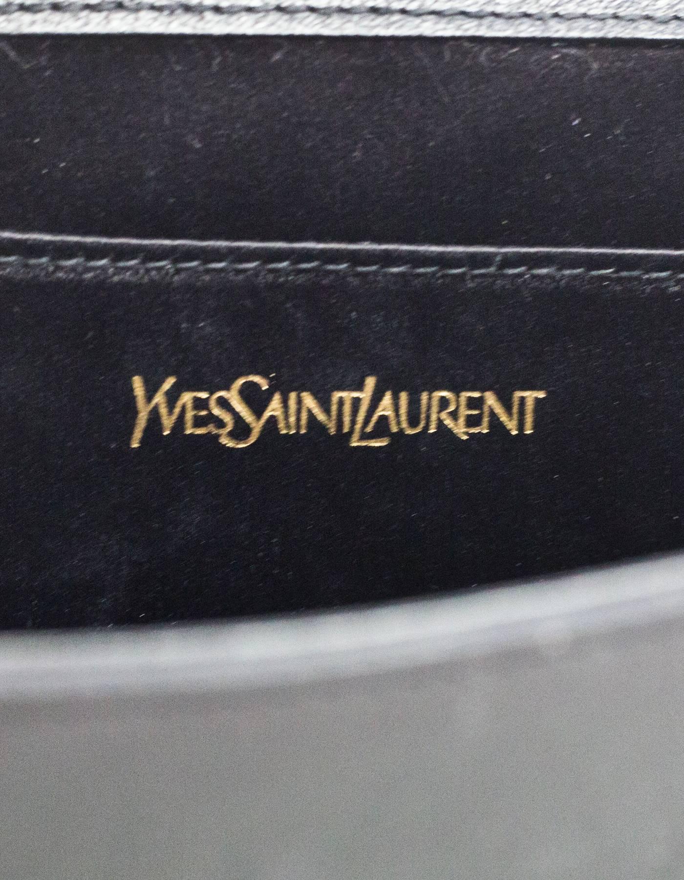 Women's Yves Saint Laurent Black Leather Large Belle De Jour Clutch Bag with DB