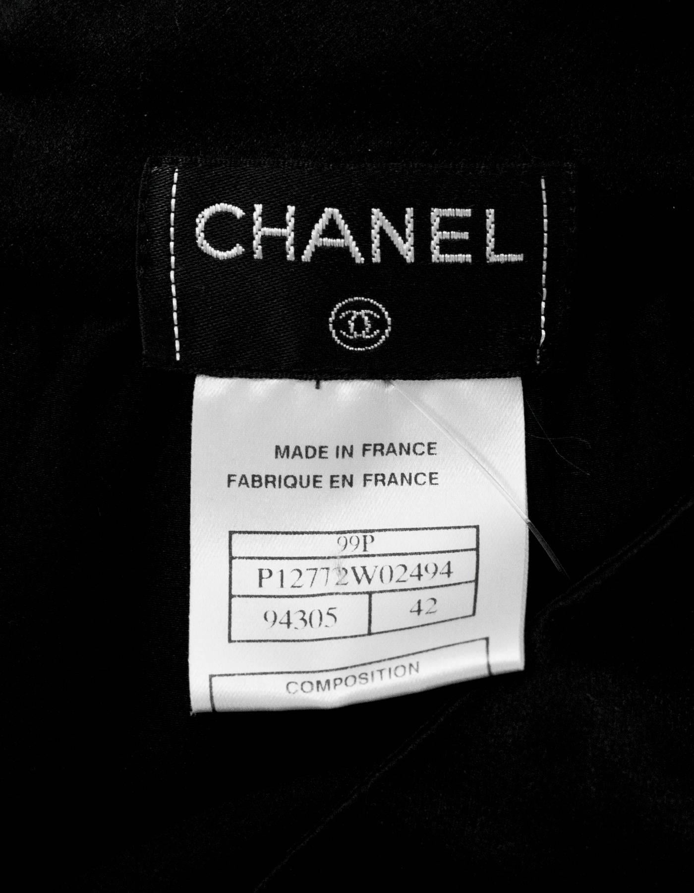 Women's Chanel Black Silk Skirt Sz FR42