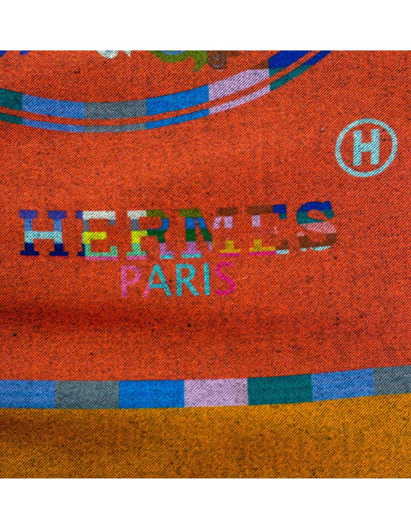 Hermes Cashmere Blend H Print Scarf In Excellent Condition In New York, NY