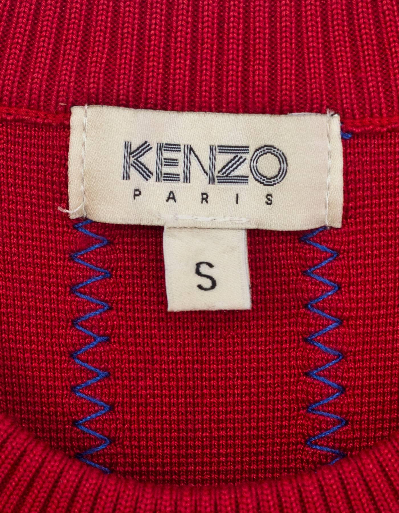 Kenzo Red & Blue Bandage Dress sz S 2