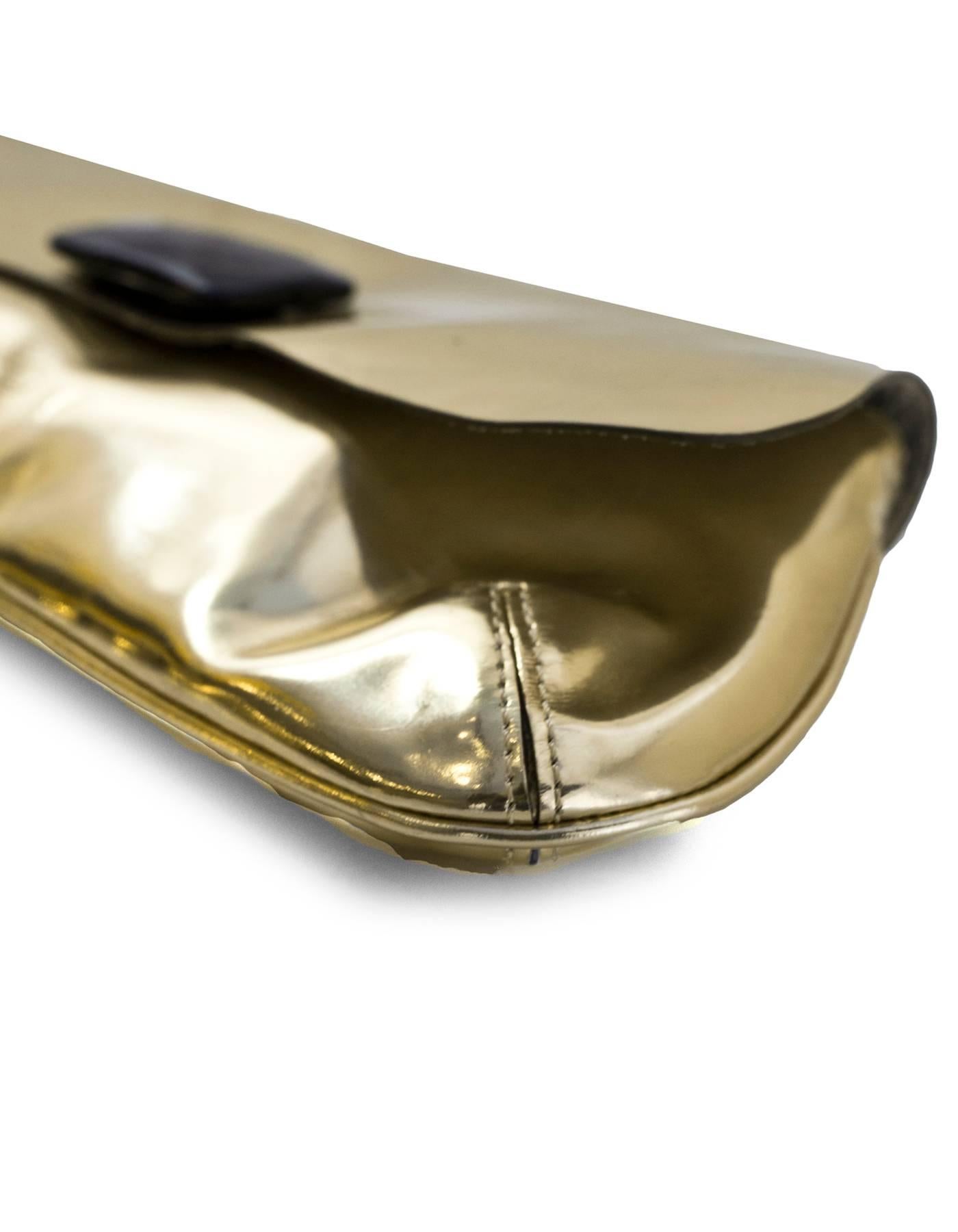 Women's Anya Hindmarch Gold Glazed Leather Clutch Bag