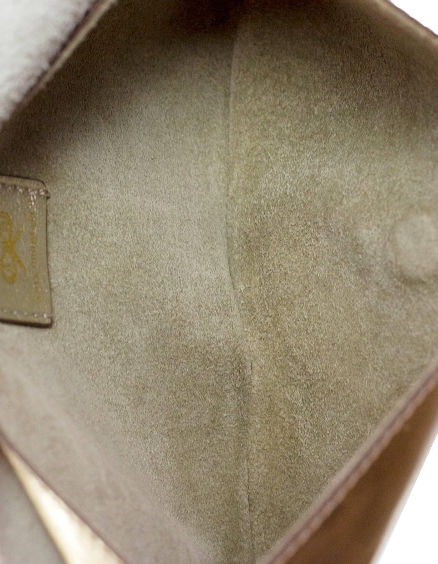 Anya Hindmarch Gold Glazed Leather Clutch Bag 3