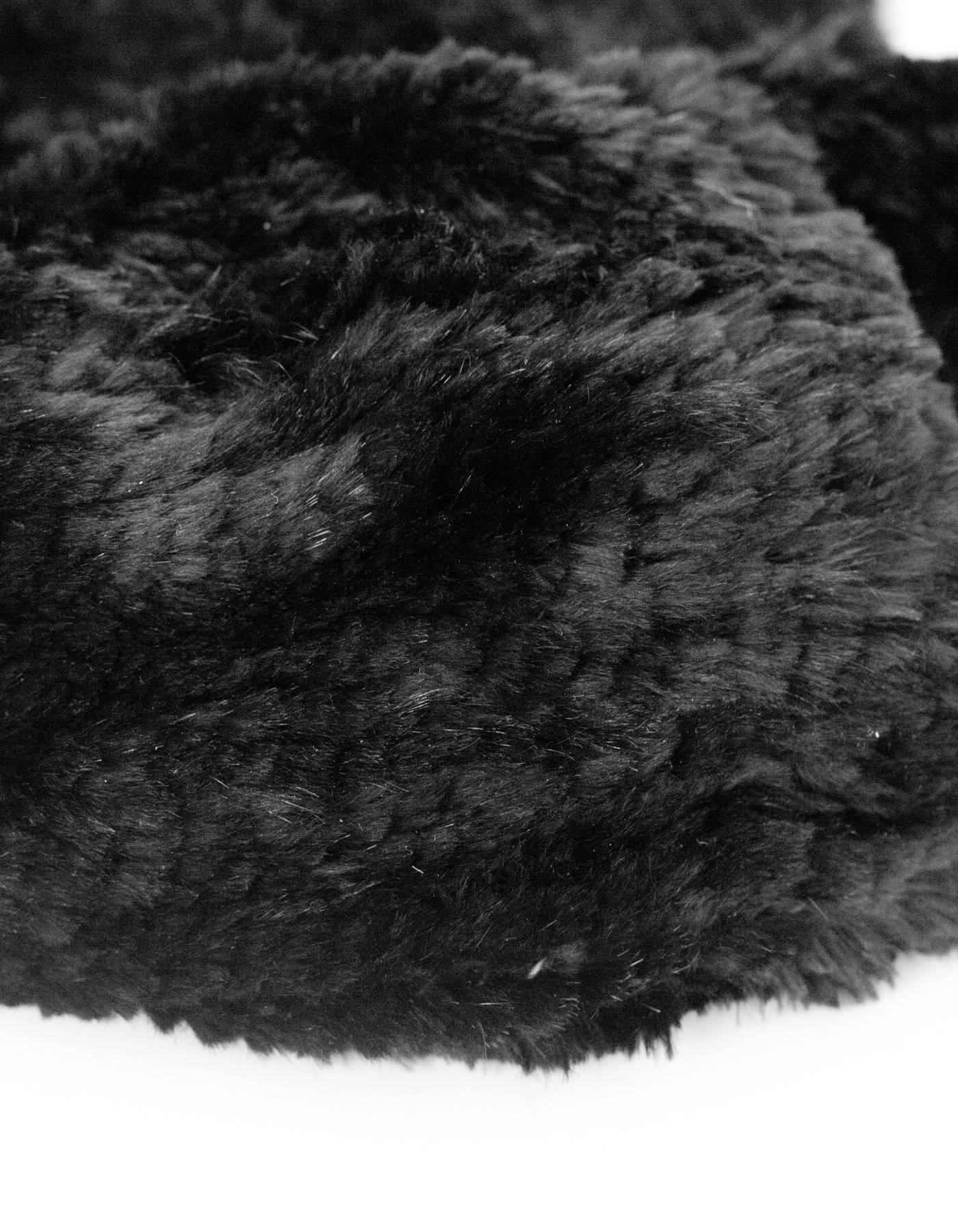 Michael Kors Black Rabbit Fur Crossbody Bag In Excellent Condition In New York, NY