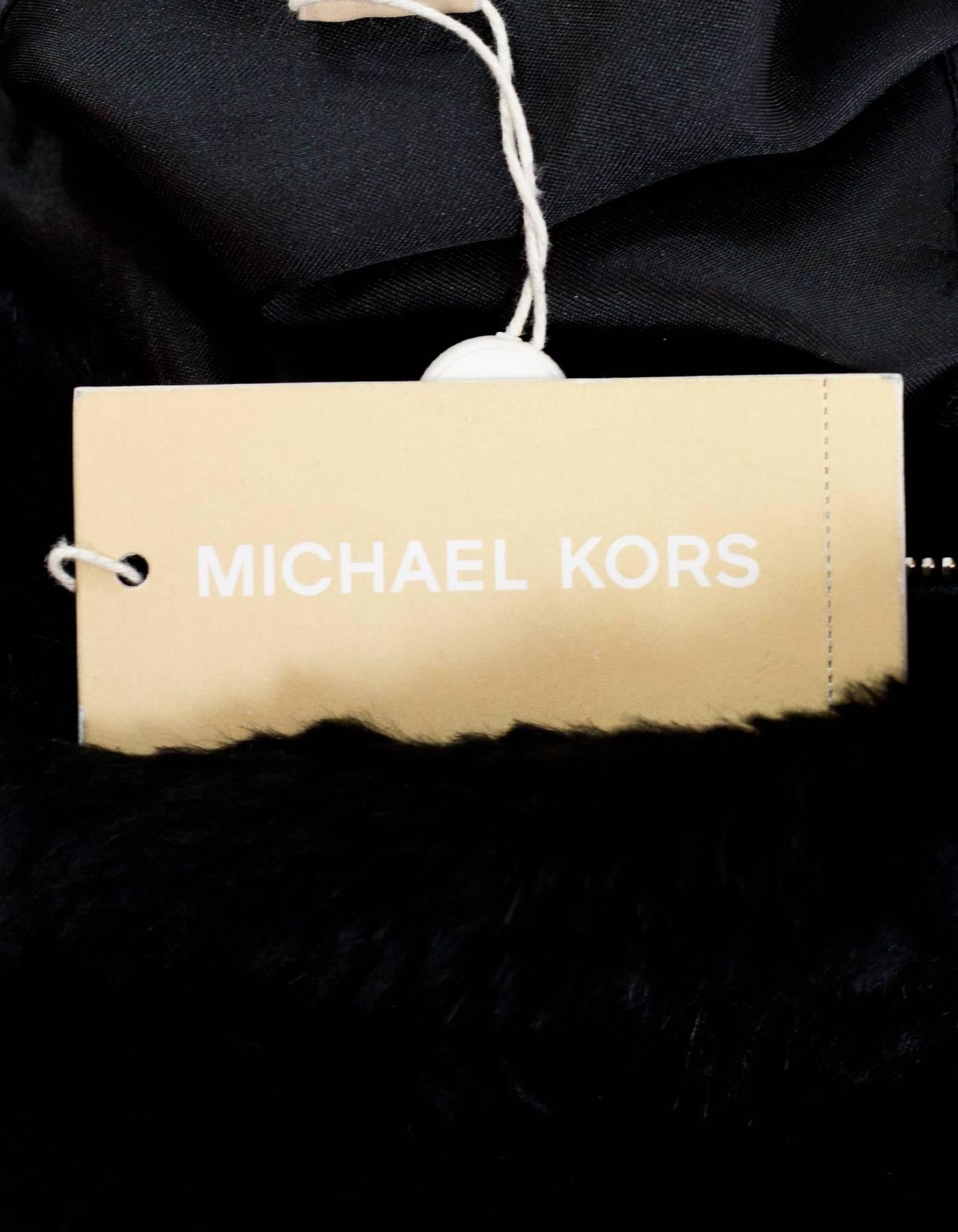 Michael Kors Black Rabbit Fur Crossbody Bag 5