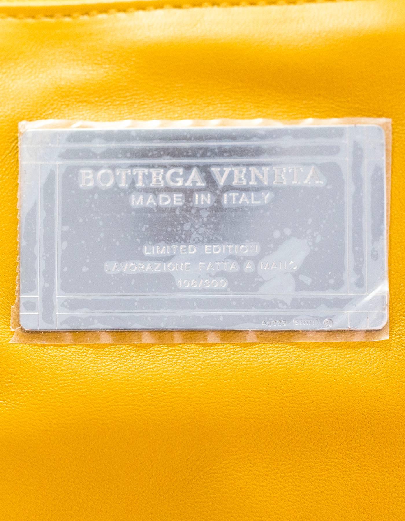 Bottega Veneta Mustard Leather & Wool Limited Ed Intrecciato Tote Bag 4