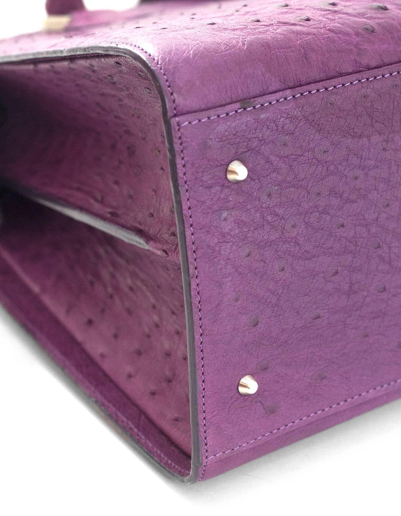 Women's Manolo Blahnik Purple Ostrich Tote Bag with DB