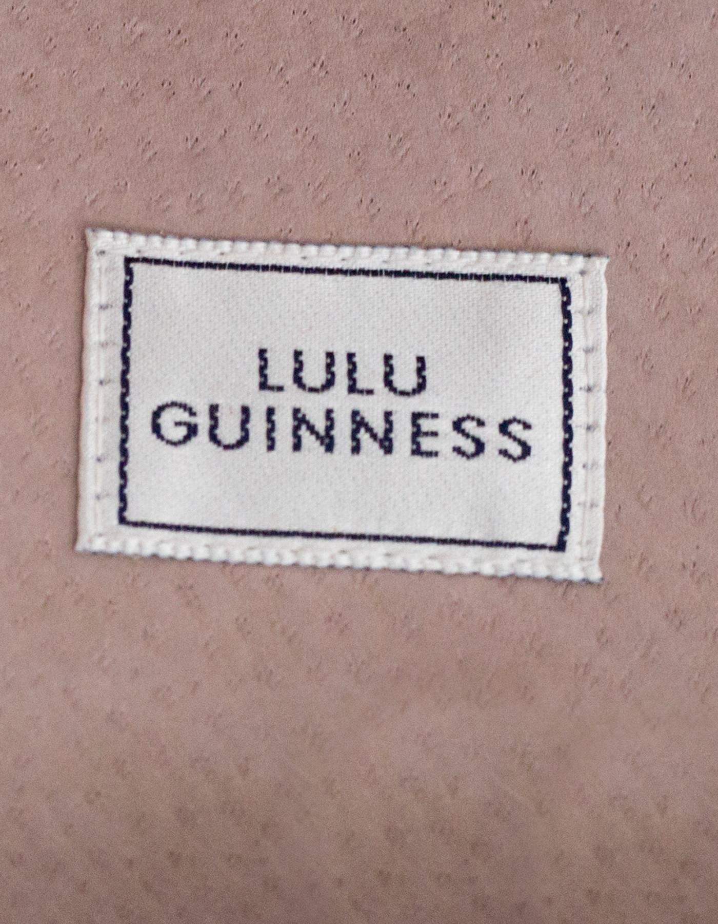 Lulu Guiness Pink Snakeskin Lips Handle Bag 3