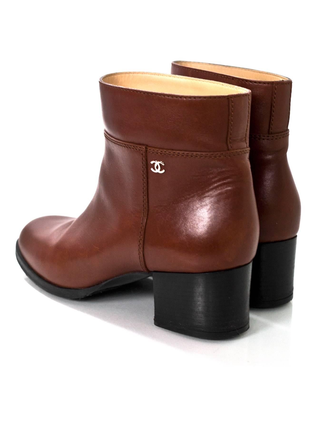 chanel brown leather boots
