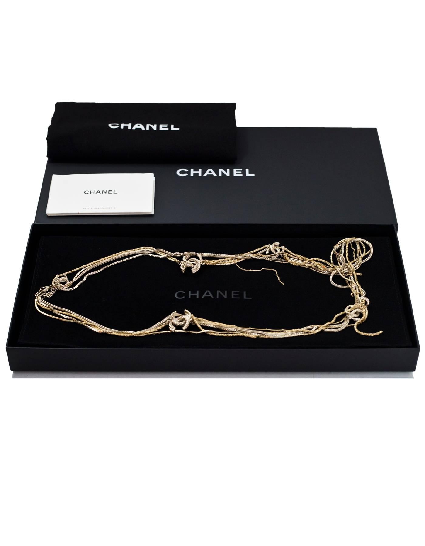 Women's Chanel 2017 Goldtone CC Chain Necklace with Box