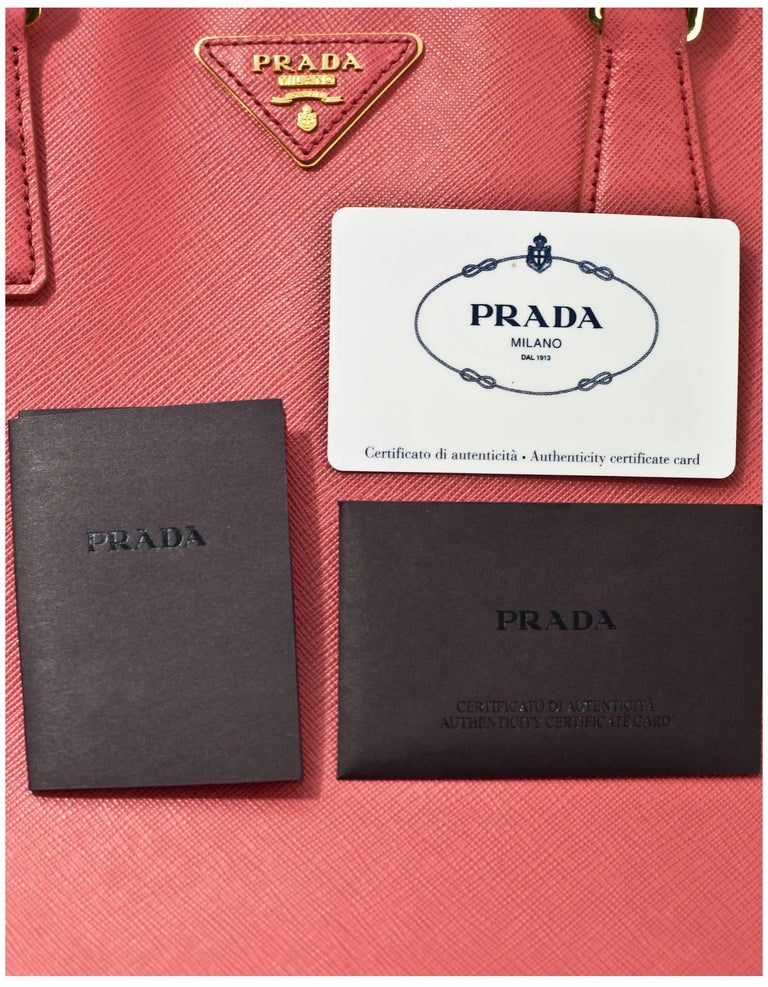 Prada Tamaris Pink Large Saffiano Lux Leather Tote Bag For Sale at 1stDibs