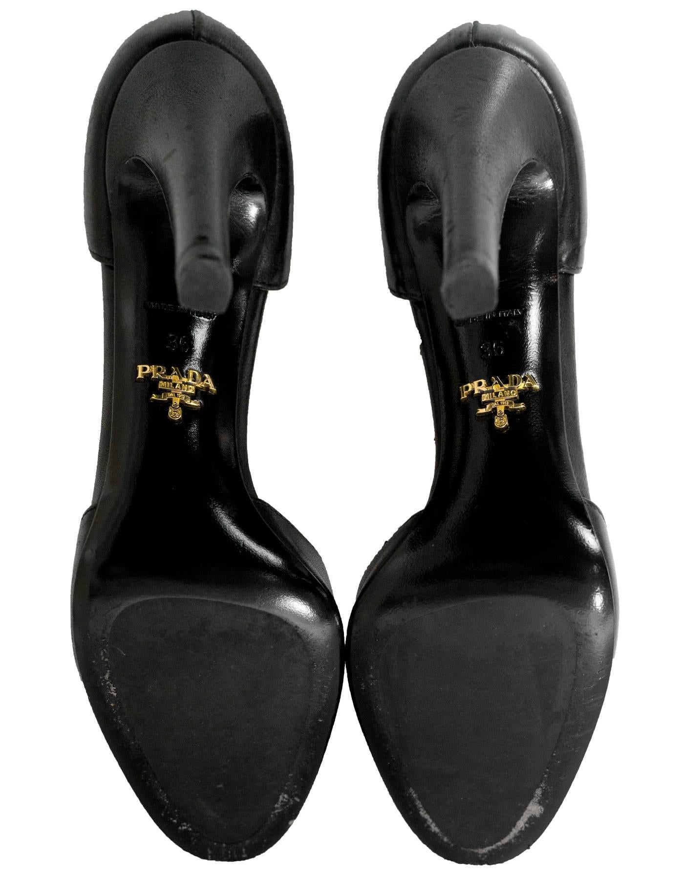 Prada Black Leather d'Orsay Pumps Sz 36 1