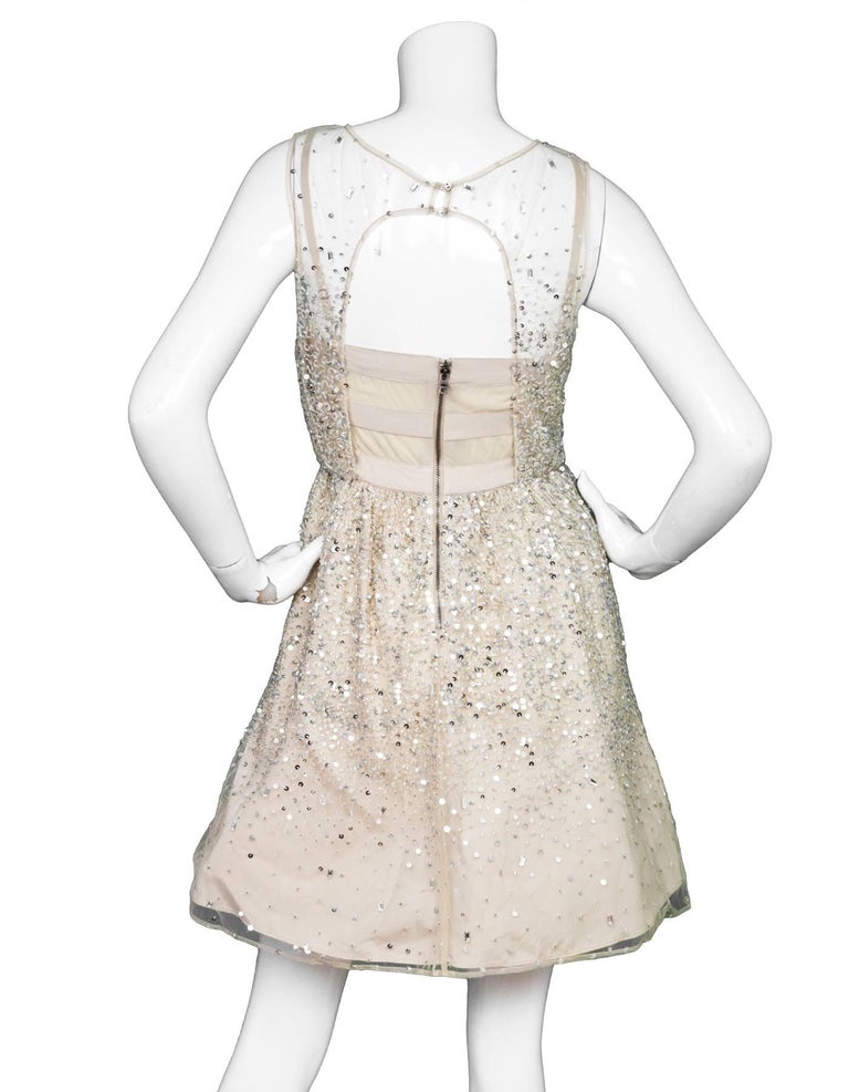 nude silverstarlets.com Alice + Olivia Nude and Silver Sequin Dress Sz For Sale at 1stDibs | silver alice nude, silver-starlets nude, alice and olivia sequin dress
