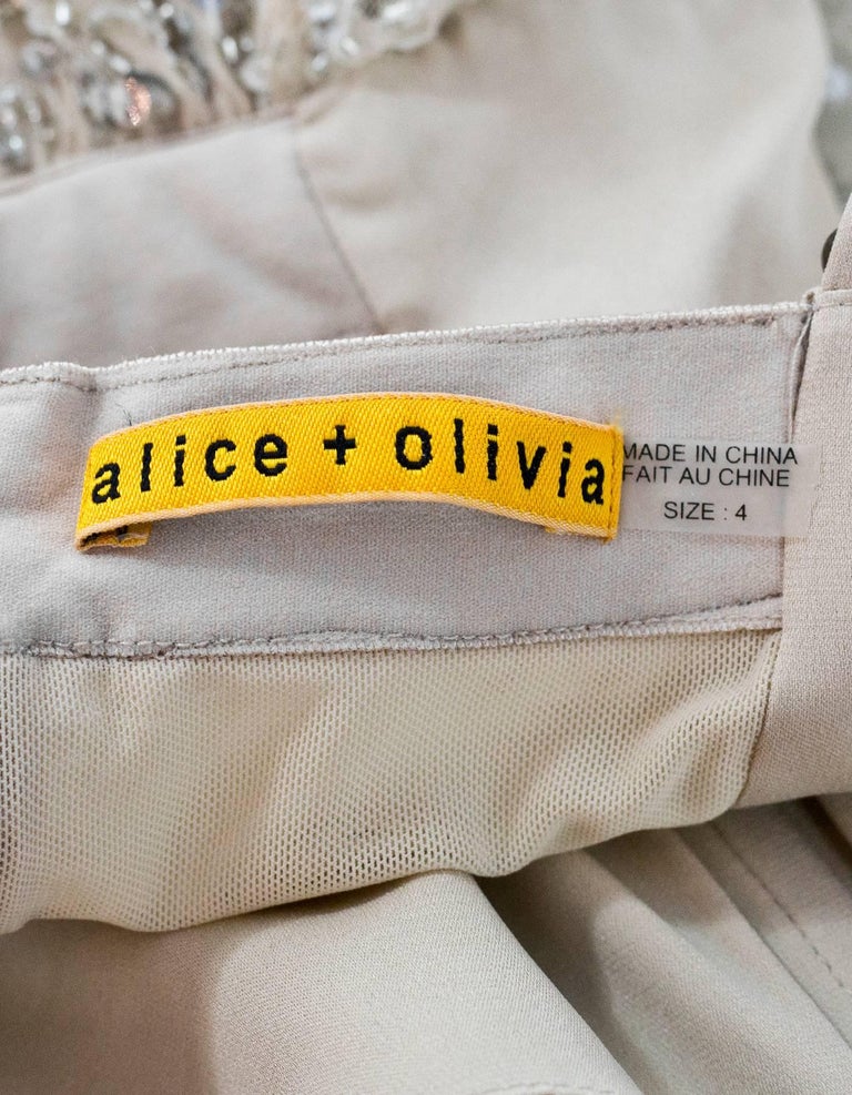 nude silverstarlets.com Alice + Olivia Nude and Silver Sequin Dress Sz For Sale at 1stDibs | silver alice nude, silver-starlets nude, alice and olivia sequin dress