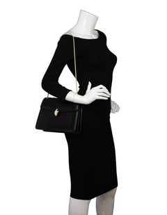 Bvlgari Black Leather Serpenti Forever Flap Bag rt. $2, 800