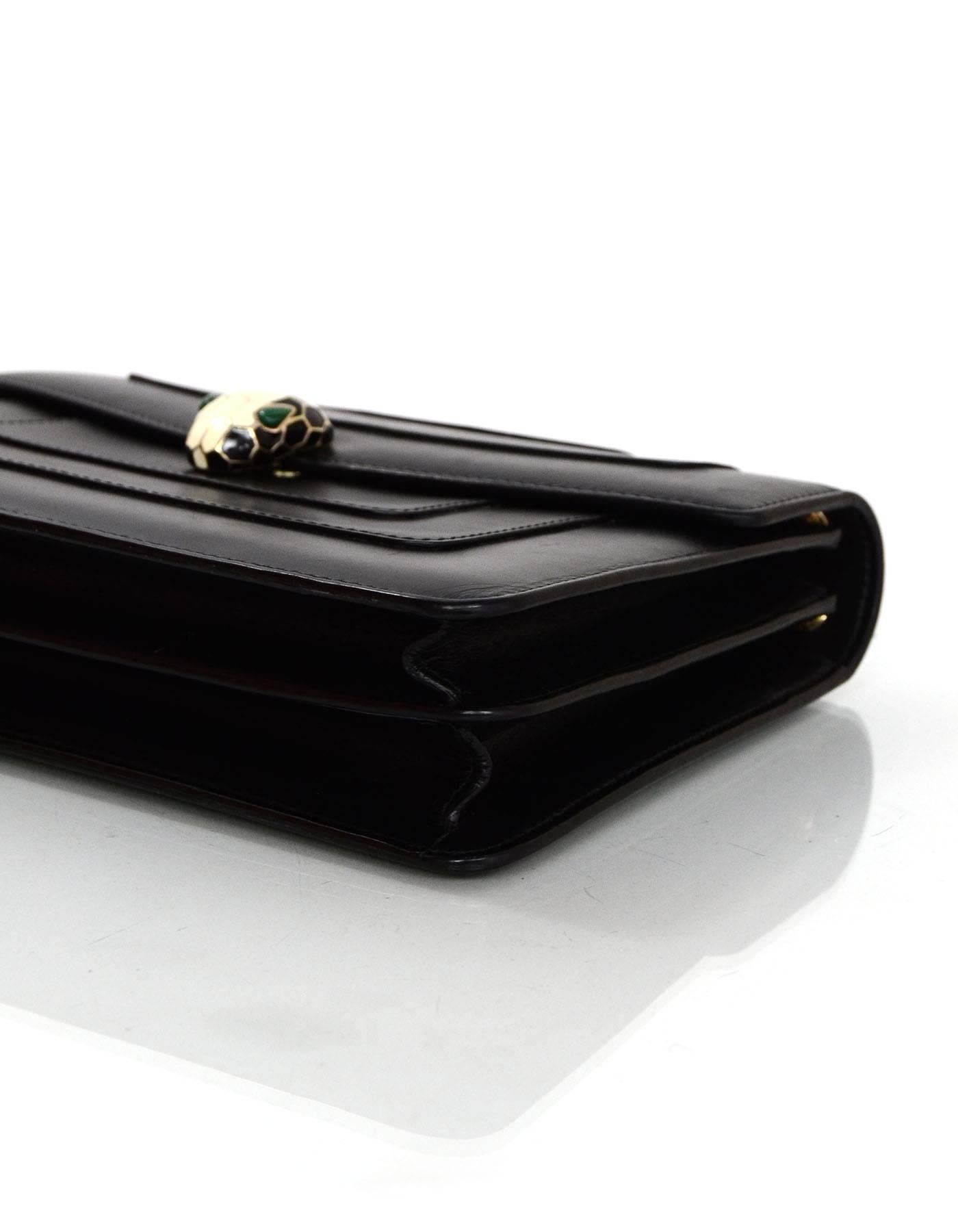 Women's Bvlgari Black Leather Serpenti Forever Flap Bag rt. $2, 800